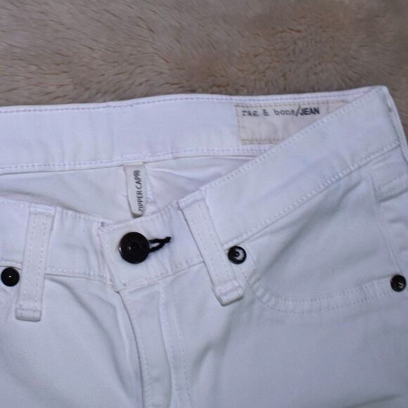 Rag & Bone Skinny White Zipper Capri Jeans Size 26 - Picture 3 of 13